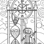 Huggy Wuggy’s Magical Time Machine Adventure Coloring Page
