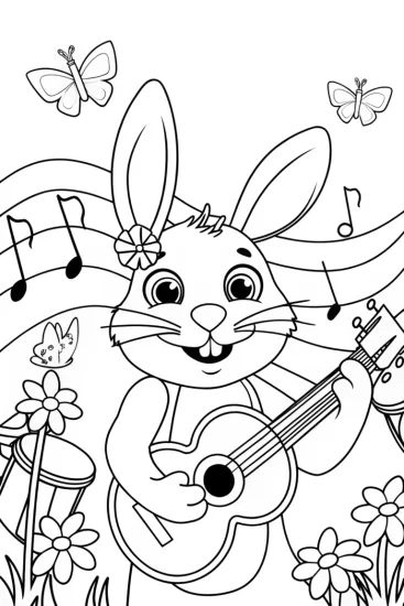 A coloring page of Banban’s Floral Music Festival Coloring Page