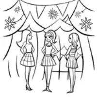 Bratz Dolls at a Fashion Festival Coloring Page