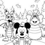 Mickey Mouse Halloween Costume Parade Coloring Page