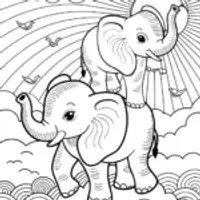 The Playful Cloud Hoppers Coloring Page