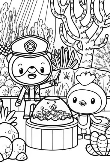 A coloring page of Octonauts Undersea Science Fair Coloring Page