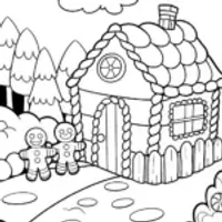 Gingerbread House Candy Quest Coloring Page