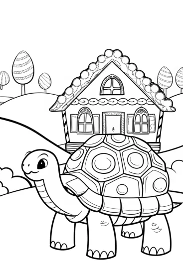 A coloring page of Gingerbread House of Dreams Coloring Page