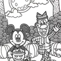 Mickey Mouse in a spooky pumpkin patch