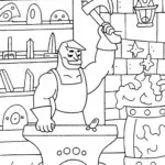 The Enchanted Forge of Champions Coloring Page