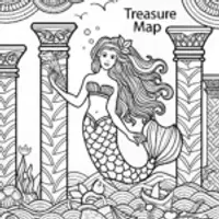 Mermaid Adventurer and the Lost City Coloring Page