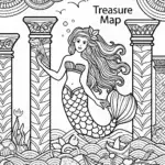 Mermaid Adventurer and the Lost City Coloring Page
