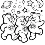 Care Bears’ Cosmic Dance Party Coloring Page