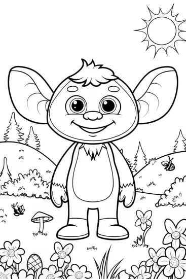 A coloring page of Monster Garden Guardian Coloring Page