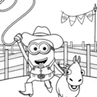 Minion’s Wild West Rodeo Coloring Page