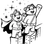 The Crime-Fighting Ferret Duo Coloring Page