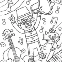 Blippi’s Musical Adventure Coloring Page