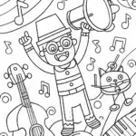 Blippi’s Musical Adventure Coloring Page