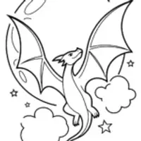 Charizard’s Moonlit Flight Coloring Page