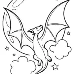 Charizard’s Moonlit Flight Coloring Page