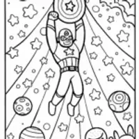 Captain America’s Cosmic Adventure Coloring Page