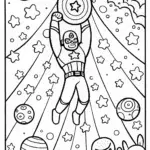 Captain America’s Cosmic Adventure Coloring Page