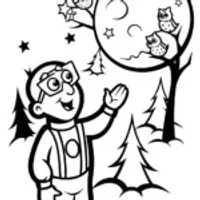 Blippi’s Magical Moonlight Adventure Coloring Page