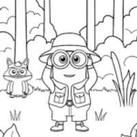 Minion the Nature Explorer Coloring Page
