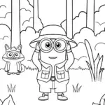 Minion the Nature Explorer Coloring Page