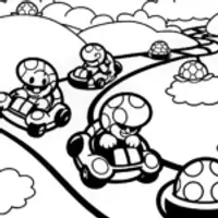 Koopa Troopa Drift Challenge Coloring Page