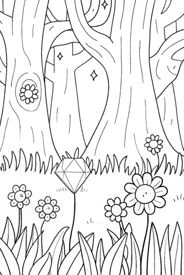 A coloring page of The Flower Guardians Coloring Page