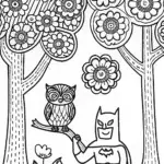 Batman in the Mystic Forest Coloring Page