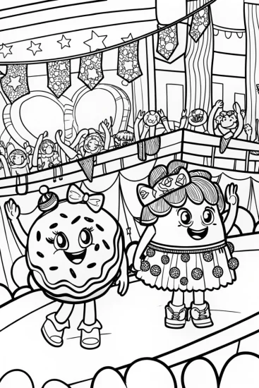 A coloring page of Shopkins Fashion Show Extravaganza Coloring Page