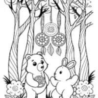 Cheer Bear and Love-a-Lot Bear Dream Catchers Coloring Page