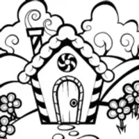 Gingerbread House Garden of Wonders Coloring Page