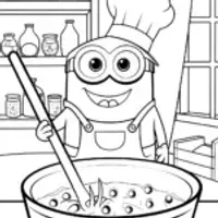 Minion Chef’s Kitchen Cook-off Coloring Page