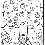 Ninja in the Enchanted Orchard Coloring Page