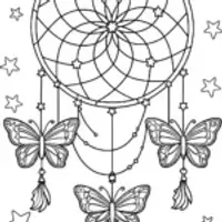 Butterfly Dreamcatcher Coloring Page
