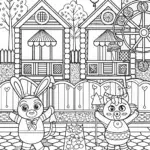 Bluey’s Backyard Carnival Coloring Page