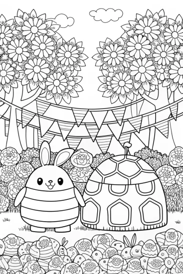 A coloring page of Squishmallow Garden Festival Coloring Page