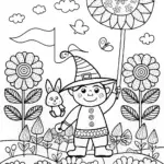 Gnome Gardener with a Friendship Parade Coloring Page