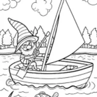 Gnome Island Adventure Coloring Page