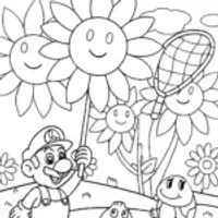 Luigi’s Magical Garden Rescuers Coloring Page