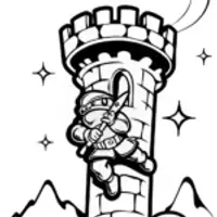 Ninja Starry Night Climb Coloring Page