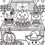 The Halloween Farm Feast Coloring Page