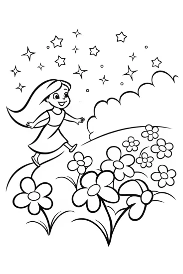 A coloring page of Jasmine’s Starry Butterfly Chaser Coloring Page