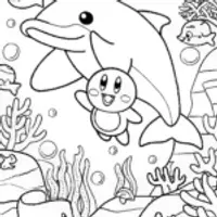 Kirby’s Underwater Adventure Coloring Page