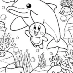 Kirby’s Underwater Adventure Coloring Page