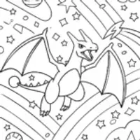 Charizard’s Cosmic Race Coloring Page