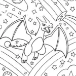 Charizard’s Cosmic Race Coloring Page