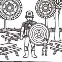 Captain America’s Shield Challenge Coloring Page