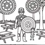 Captain America’s Shield Challenge Coloring Page