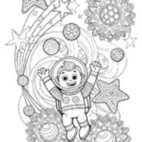 Mario’s Cosmic Adventure Coloring Page