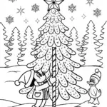Mickey Mouse Christmas Tree Adventure Coloring Page